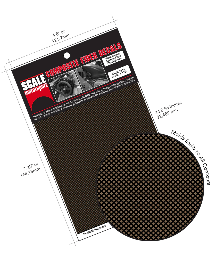 SCALE MOTORSPORT - Carbon Kevlar Plain Black/Bronze #1200