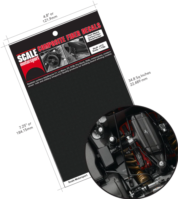 SCALE MOTORSPORT - Carbon Fiber Plain Black/Pewter #1400