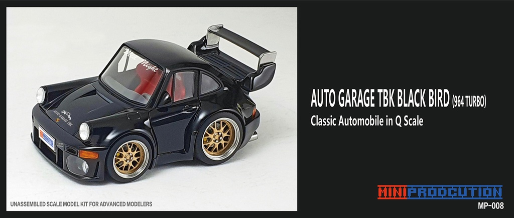 MINIPRODUCTION - AUTO GARAGE TBK BLACK BIRD (964 TURBO) - (Q-Scale)